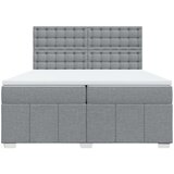 vidaXL Krevet s oprugama i madracem svjetlosivi 200 x 200cm od tkanine | shoptok.hr