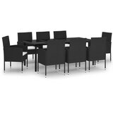  9-dijelni vrtni blagovaonski set crni | shoptok.hr