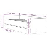 vidaXL Posteljni okvir s predali dimljen hrast 90x190 cm | Shoptok.si