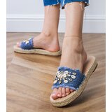 D/CEO Silver braided espadrille slides with walrus shells | ePonuda.com
