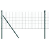 vidaXL Evropska ograja z 7 stebri 0.6x10 m Galvanizirano jeklo Zeleno | Shoptok.si