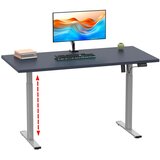 MID.YOU Dvižna Miza E-lona, Antracit, Srebrna, 160x80cm | Shoptok.si