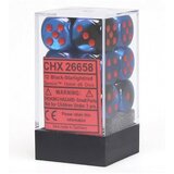 Chessex kockice - gemini - polyhedral - black starlight & red - dice block 16mm (12) Cene