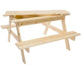 Timbela Piknik miza za otroke, trden les jelke - zunanja in notranja uporaba - 90x90xV50 cm - M010-1, (21827972) | Shoptok.si