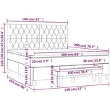 Krevet s oprugama i madracem crni 160x200 cm od tkanine | Eponuda.com