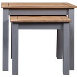 Furnova Komplet mizic 2 kosa sive trdna borovina Panama Range, (21913600) | Shoptok.si