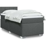  Krevet s oprugama i madracem tamnosivi 100 x 200 cm od tkanine | shoptok.hr