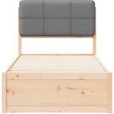  Krevetni okvir s tapiciranim uzglavljem Svijetlo siva Svjetlosiva 205.5 x 95.5 x 93 cm | Shoptok.si