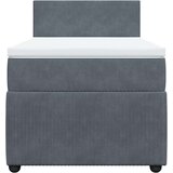 Box spring krevet s madracem tamnosivi 100x200 cm baršunasti | shoptok.hr
