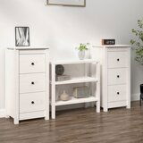 The Living Store Komoda 2 kosa bela 40x35x80 cm trdna borovina - Komoda, (21663602) Cene