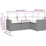 4-dijelni set vrtnih sofa od poliratana s jastucima sivi | shoptok.hr