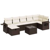 vidaXL 8-dijelni set vrtnih sofa s jastucima smeđi od poliratana | shoptok.hr