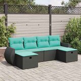 vidaXL 6-dijelni set vrtnih sofa s jastucima crni od poliratana | shoptok.hr