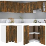 Viseći kutni ormarić "Lyon" dimljeni hrast 57x57x60 cm inženjerski drvo | shoptok.hr