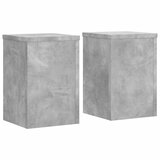 Furnova Stojalo za rastline 2 kosa betonsko sivo 25x25x35 cm inž. les, (21920052) | Shoptok.si