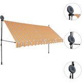 vidaXL tenda na ručno uvlačenje s LED svjetlima 350 cm žuto-plava | shoptok.hr