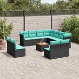  12-dijelni set vrtnih sofa s jastucima poliratan crni | shoptok.hr