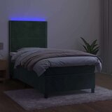  Box spring s madracem LED tamnozeleni 100x200 cm baršun | shoptok.hr