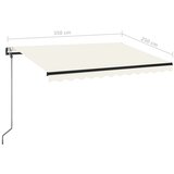  Avtomatska tenda LED + senzor 350x250 cm krem, (20609457) | Shoptok.si