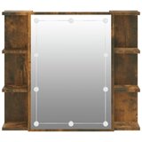 Ormarić s ogledalom LED boja dimljenog hrasta 70 x 16,5 x 60 cm | Eponuda.com