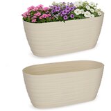 KADAX cvetlični lonec 27 cm ovalni plastični cvetlični lonec kremne barve, (5000353612) u