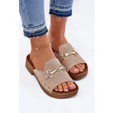 Inblu Ladies Suede Slides Beige | Shoptok.si