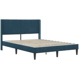  Krevetna konstrukcija s uzglavljem Plava 140 x 190 cm Baršun | shoptok.hr