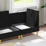  Set namještaja za dnevni boravak s jastukom 4 pcs Crna Tkanina | shoptok.hr