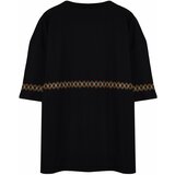 Trendyol Plus Size Men's Black Oversize/Wide Cut 100% Cotton Ethnic Embroidery Comfortable T-Shirt Cene