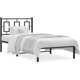 Maison Chic Kovinski Posteljni okvir - Enojna postelja - Postelja za odrasle z vzglavjem črn 90x190 cm, (21694303) | Shoptok.si