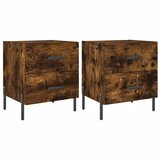 Maison Chic Dvo delni komplet Nočne omarice - Nočne mize dimljen hrast 40x35x47,5 cm inženirski les, (21687186) Cene