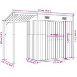 vidaXL Vrtna kućica s dužim krovom svjetlosmeđa 277x110 5x181 cm čelik | shoptok.hr
