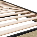  Okvir za krevet boja hrasta 75x190 cm konstruirano drvo i metal Smeđa 75 x 190 cm | shoptok.hr