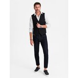 Ombre Men's suit vest with classic detailing and lining - black | Shoptok.si