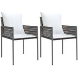  Vrtne stolice s jastucima 2 kom smeđe 54x61x83 cm od poliratana | shoptok.hr
