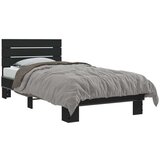 vidaXL Okvir za krevet crni 75 x 190 cm od konstruiranog drvo i metal | shoptok.hr