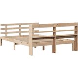 vidaXL Posteljni okvir z vzglavjem 140x190 cm trdna borovina | Shoptok.si