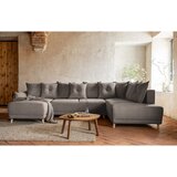 Miuform Svjetlo smeđa sklopiva kutna garnitura od samta (s desnim kutom/u obliku slova "U") Lazy Lukka – | shoptok.hr