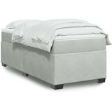 Box spring krevet s madracem svjetlosivi 100x200 cm baršunasti | shoptok.hr
