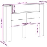  Nočna omarica z LED Bela 140 x 16,5 x 103,5 cm Konstruiran les, (5000142525) | Shoptok.si