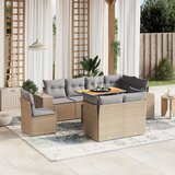 Maison Chic Seti vrtnega pohištva - Vrtna garnitura 9-delna z blazinami bež poli ratan, (21796536) | Shoptok.si