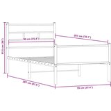 vidaXL Okvir kreveta bez madraca dimljena boja hrasta 90x200 cm drveni | shoptok.hr