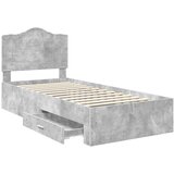  Konstrukcija postelje Betonsko siva 90 x 200 cm Konstruiran les, (5000102479) | Shoptok.si