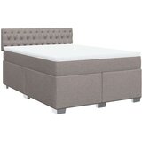 vidaXL Box spring postelja z vzmetnico taupe 140x190 cm blago | Shoptok.si