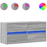 Maison Chic Stenska TV omarica - TV stojalo - Televizijska omarica z LED lučkami siva sonoma 100x31x45 cm, (21699533) Cene
