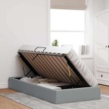  Krevet s od storage Svijetlo siva 203 x 100 cm tkanina | shoptok.hr