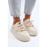 Boto Women's Beige Faux Leather Sneakers Avanalis | Shoptok.si