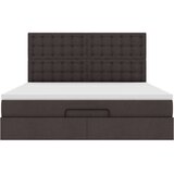 vidaXL Otomanski posteljni okvir z vzmetnico rjav 160x200 cm blago, (21653291) | Shoptok.si