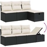  8-dijelni set vrtnih sofa od poliratana s jastucima crni Slike