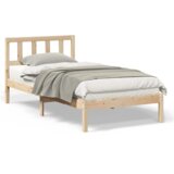 vidaXL krevetna konstrukcija smeđa 90 x 190 cm čvrsta borova drva | shoptok.hr